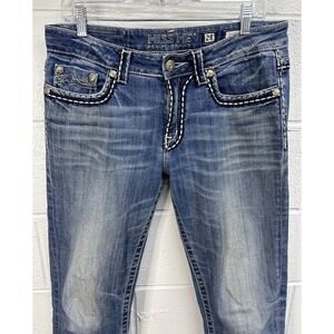 Miss Me Denim Brand Boyfriend Capri  Thick Stitch Jeans - Size 28 (JB1026P4)